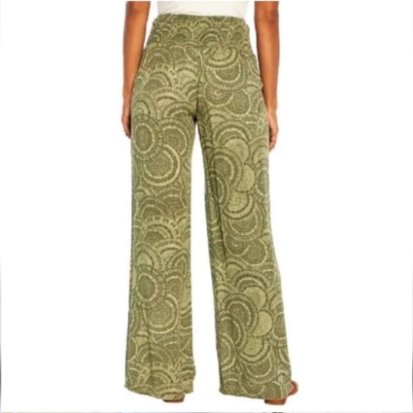 NWT ☆ Three Dots Green 'Woodland Mosaic' Pull-On Pants Small - Picture 2 of 13